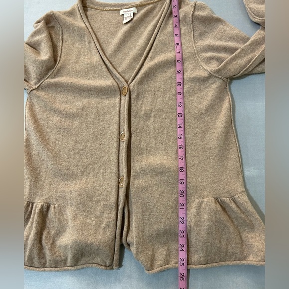 Sundance Cardigan Sweater Size L Peanut Color Long Sleeve Button 100% Cashmere - Picture 7 of 9